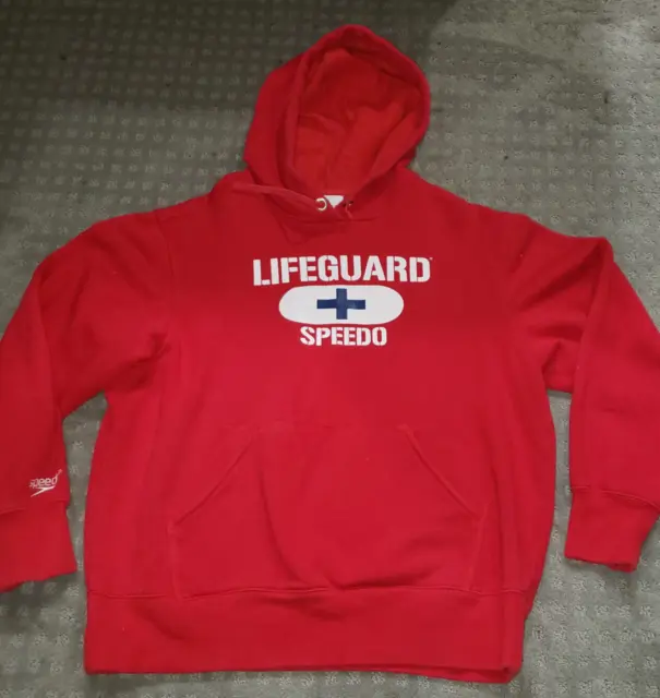mens speedo lifeguard fleece sweatshirt hoodie Large/XL Nice!! FAST SHIP!