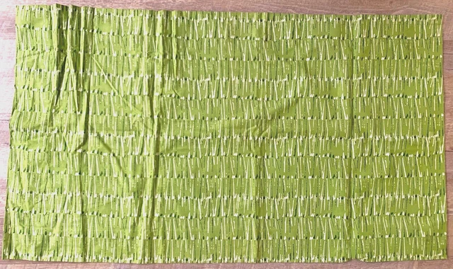Vtg MCM Retro Fabric Green TIKI GRASS THATCH Print Lined Drape Panel 24T x 42L Vtg MCM Retro Fabric Green TIKI GRASS THATCH Print Lined Drape Panel 24T x 42L