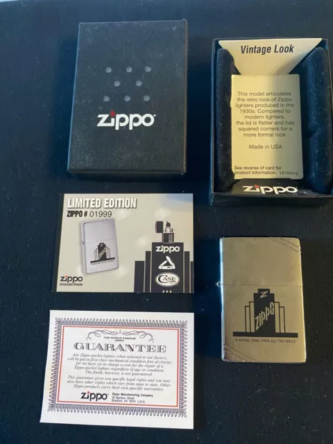 Zippo Limited Edition Avec Boite Et Certificat De Garantie # 01999 Weeks Trial