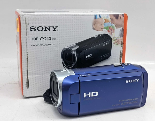SONY HDRCX240/L HANDYCAM 9.2MP 54x Zoom HD Camcorder Blue 159.80