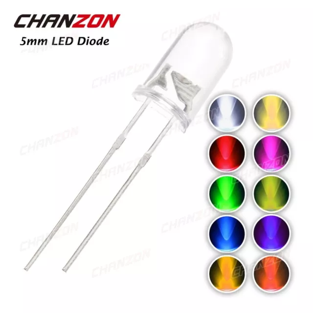 1x 5mm LED Diode Super Bright 20mA Round Ultra Bright 30° Pink ChanZon