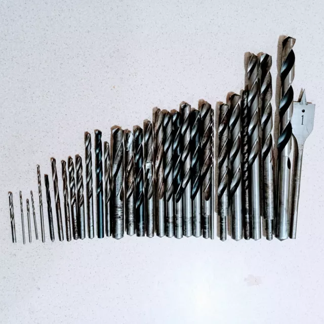 Lot of 31 Various Drill Bits | Many High Speed & Made USA. Pre-owned