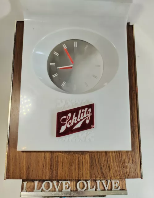 Vtg Schlitz Galaxy Floating Hand Lighted Cash Register Bar Clock Mancave Working