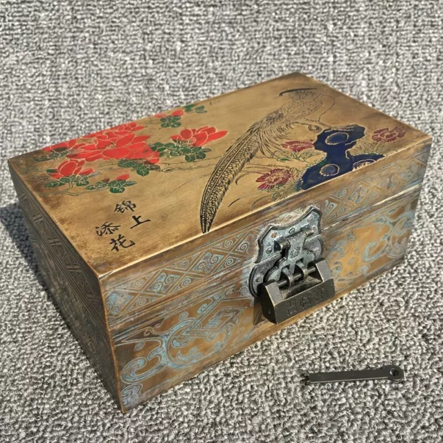 Ancient Chinese court jewelry box storage box jewelry box pure copper