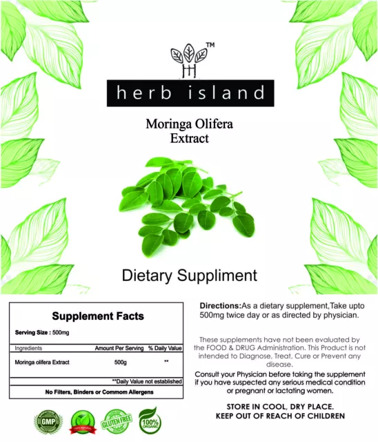 Moringa Oleifera Hoja Extracto 100% Polvo Puro 10 : 1 Antioxidante Energy 2