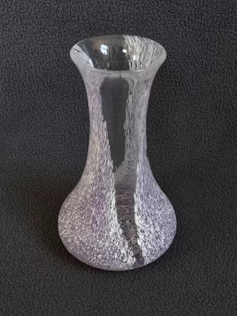 Caithness Art Glass Vase Lilac And White Swirl 5"H Handcrafted In Scotland