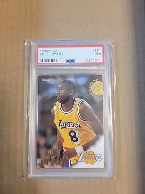 1996 Kobe Bryant Rookie Hoops Los Angeles Lakers Hof Kobe #281 Psa 7