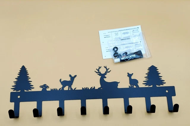Key Holder Wall Rack Hooks wall mount Hanger Metal Rustic cabin deer mushroom