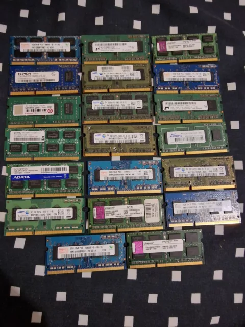 Joblot 20x 2gb Memory Ram Mixed Brand And Speed Pc3 And Pc3l.