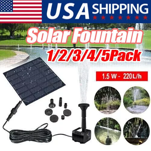 Solar Power Fountain Submersible Floating Water Pump Bird Bath Pond Garden Decor