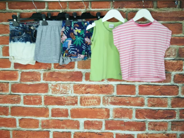 Girls Bundle Aged 3-4 Year Next H&M M&S Summer Denim Shorts T-Shirt Vest 104Cm