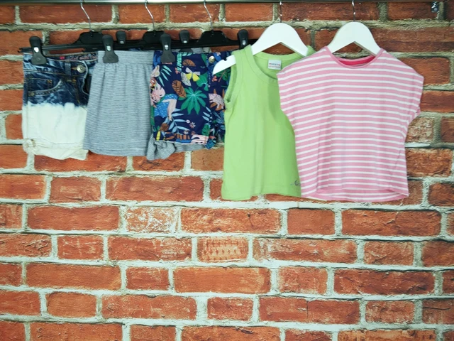 Girls Bundle Aged 3-4 Year Next H&M M&S Summer Denim Shorts T-Shirt Vest 104Cm