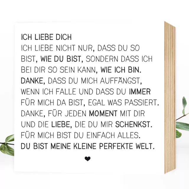 Wunderpixel® Holzbild Ich liebe dich Holzschild Holzdeko Valentinstag-Geschenk
