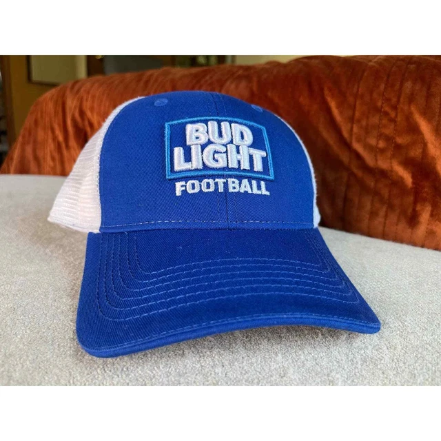 Bud Light Football Embroidered Trucker Hat SnapBack - American Flag Stars - NEW