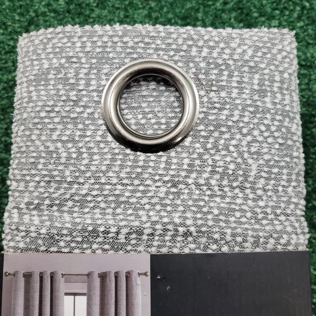 UGG TESSA BLACKOUT Grommet Window Panel Drape 50" X 84" Gray White Oeko