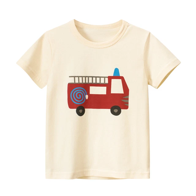 Summer Toddler Boys Girls Short Sleeve Cartoon Prints Casual Tops For Kids