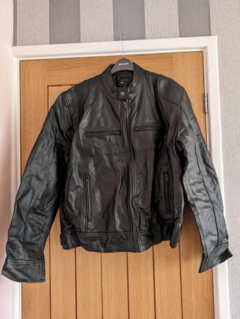 Vintage Cafe Racer Vintage Retro Black Genuine Real Leather Biker Jacket 3Xl