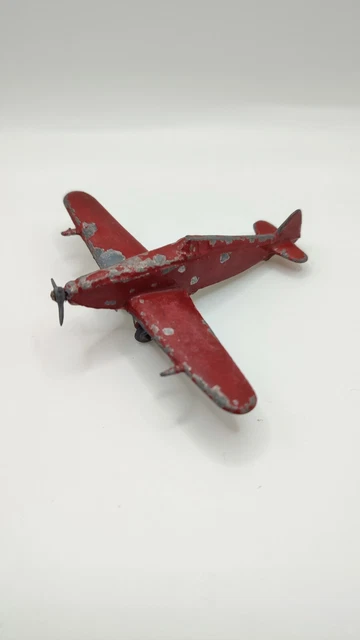 Ancien Jouet Avion Caudron Renault C460 - Bois Sculpté Années 30 - Bleu Pétrole