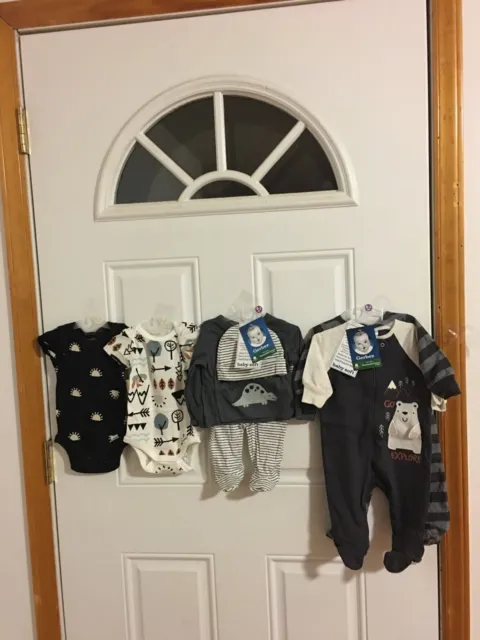 Brand New Lot Of 5 Infant Boys Size 0-3 Month Clothing
