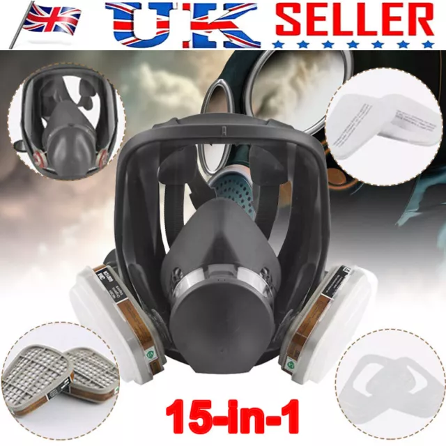 15 in1 Full Face Mask For 6800 Gas Mask Facepiece Respirator Painting Spraying