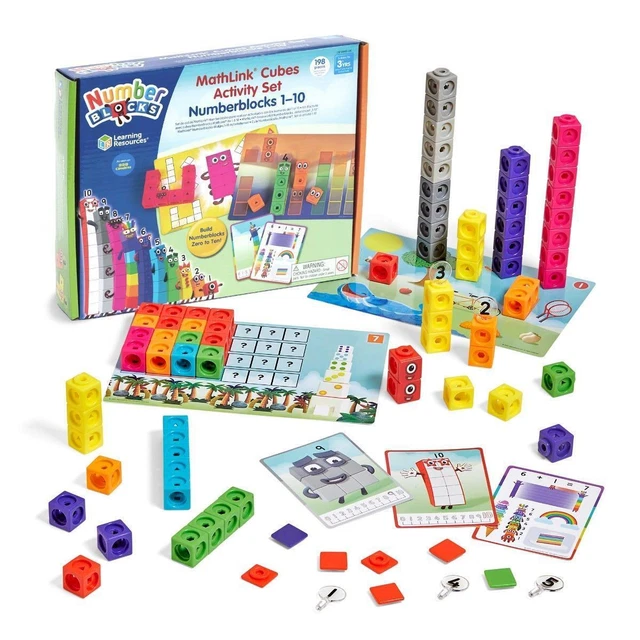 LEARNING RESOURCES NUMBERBLOCKS MathLink Cubes 1-10 Activity Set £24.99 ...