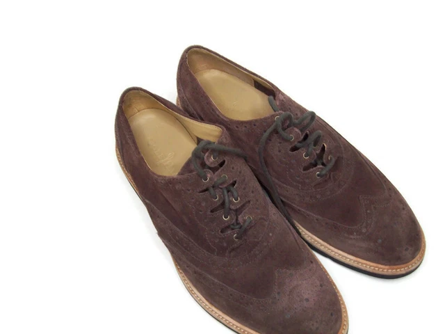 COLE HAAN CHRISTY Wedge Gilly Wingtip Beige Suede Oxford  display picture 1