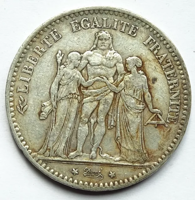 5 Francs 1876 A (Paris) Hercule Argent état TB 24gr85