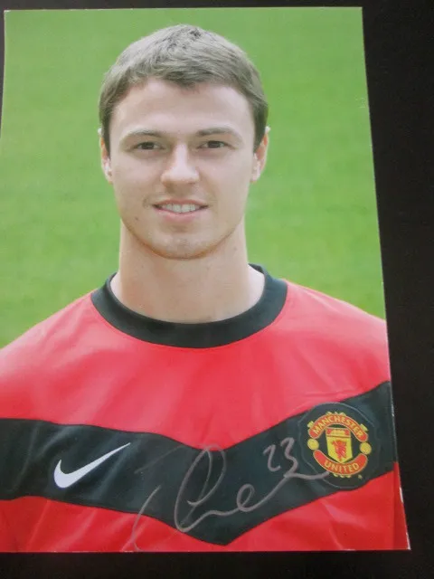 Manchester United 2009-2010 Signed Jonny Evans Football Photo  /bi