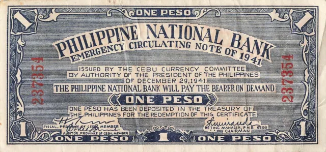 Philippines (Cebu) 1 Peso 1941