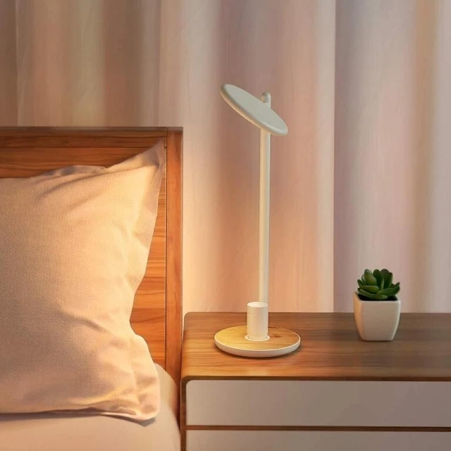 NEW GLADLE WOODEN Base LED Desk Lamp with USB Charging Port BNIB £20.00