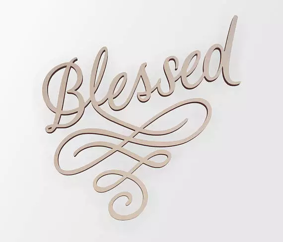 Wooden shape Blessed Home Decor, Wooden Cut Out,Wall Art,Home Decor,Wall Hanging