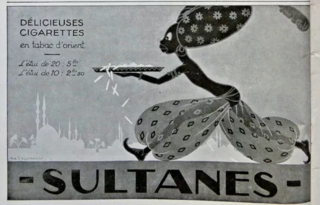 Publicité De Presse 1928 Sultanes Délicieuses Cigarettes En Tabac D'orient Tabac