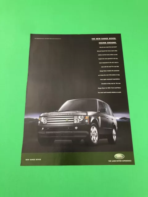 2001 2002 2003 Range Rover Original Print Ad Advertisement B26