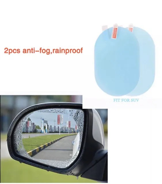 2Pcs Rearview Mirror Protective Film Anti Water Anti Fog Window Clear Rainproof