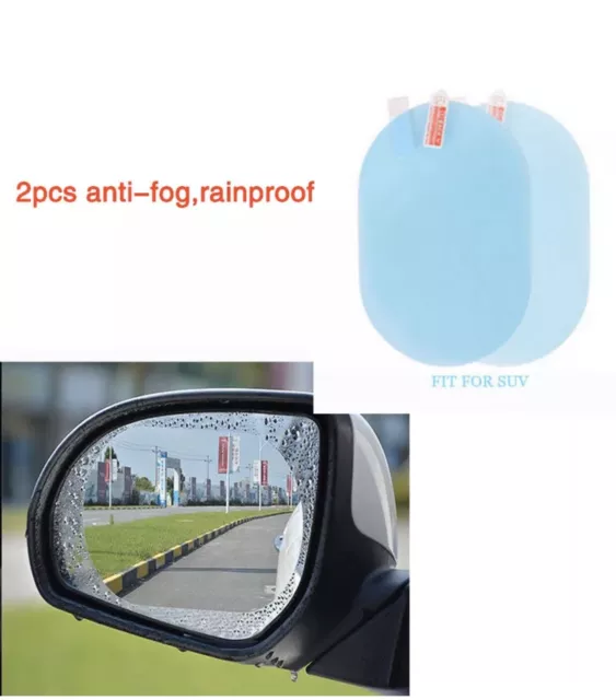 2Pcs Rearview Mirror Protective Film Anti Water Anti Fog Window Clear Rainproof