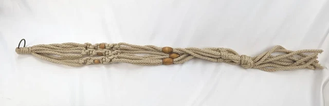 Plant Hanger / Macrame wood bead Plant holder / Boho vintage plant hanger 38 in