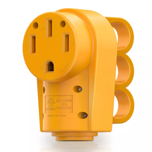 50 Amp RV Replacement Female Plug Heavy Duty Camper Power Receptacle Outlet 125v