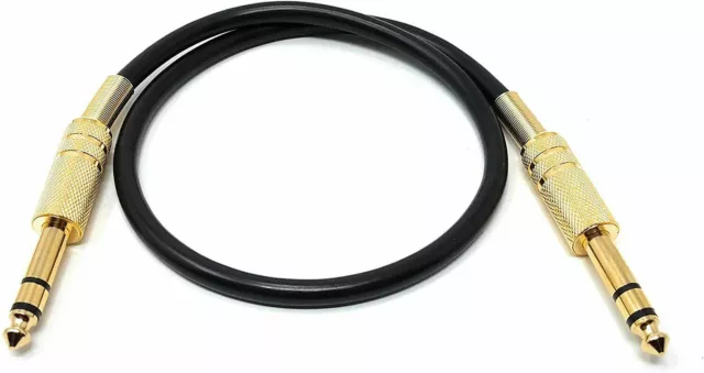 6.35mm Balanced/STEREO 1/4" TRS BIG Jack Cable Lead- GOLD