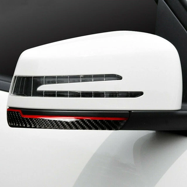 1 Pair Door Mirror Bottom Strips Edge Trim Collision Guard Car Carbon