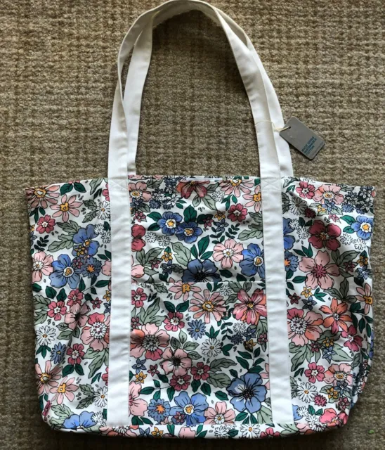 New large Retro Floral bag Cotton Shopper Tote Primark