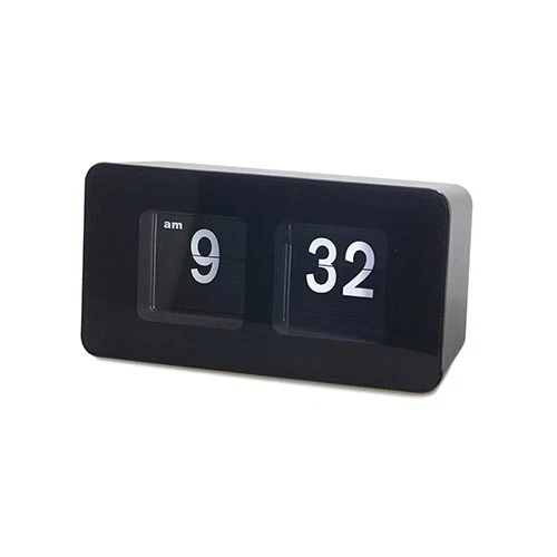 Orologio da tavolo parete vintage retrò nero con numeri a paletta flip clock des