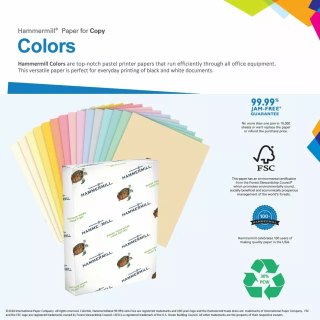 Hammermill Colored Paper, Canary Printer Paper, 20lb, 8.5x11, 500 Letter Size 3