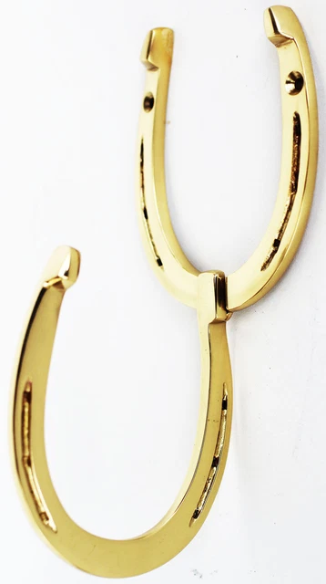 Horse Equestrian Double Horseshoe Home Decor Brass Wall Mount Hook 6750BR