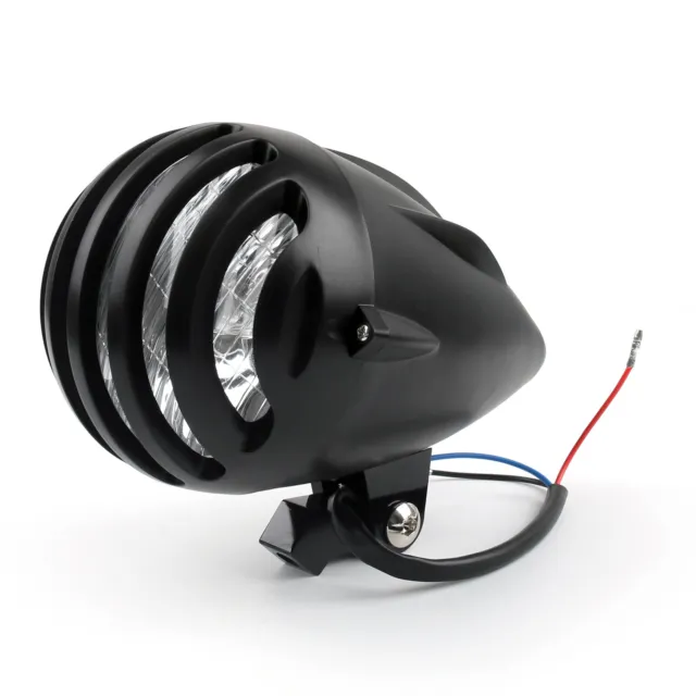 5 1/2" Motorcycle Black Bullet Headlight Lamp For Bobber Chopper Custom Metric S