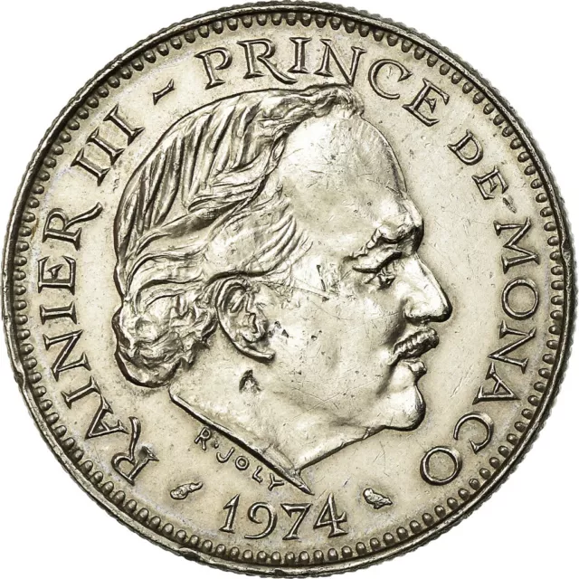 [#756094] Münze, Monaco, Rainier III, 5 Francs, 1974, SS, Copper-nickel, KM:150