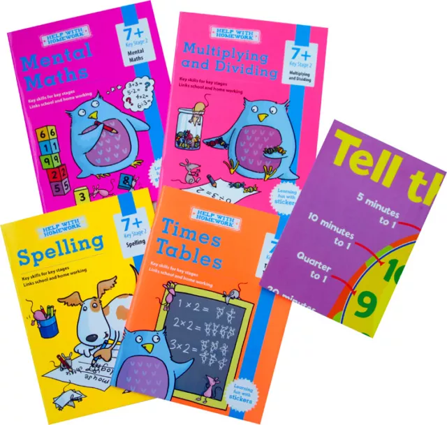 Help with Homework 4 books set KS2 Ages 7+ Brand New!!!!