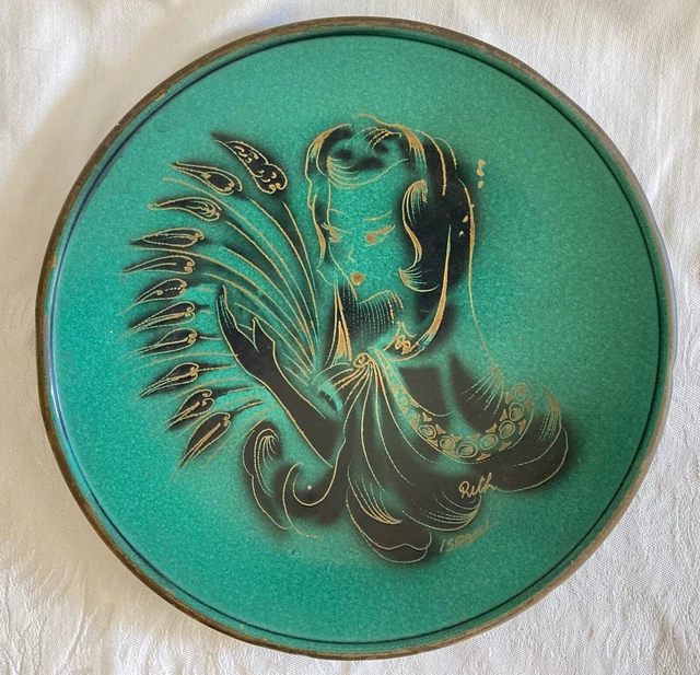 Vintage Jewish Wall Hanging Oppenheim Ruth Brass Enamel 1960s Judica RARE 9" W