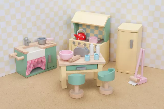 NEW PAPO Le Toy Van Wooden Wood Daisy Lane KITCHEN Dolls House Furniture