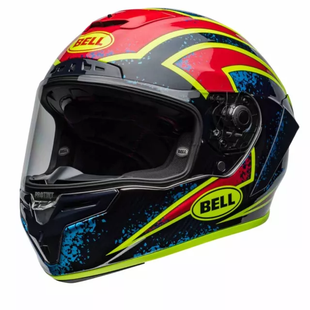 Bell Race Star DLX Flex Xenon Gloss Blue Retina Full Face Helmet - Kostenlose...
