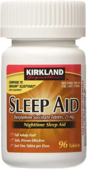 Succinato de doxilamina Aid 25 mg, 96 unidades (1 botella) ayuda nocturna para dormir